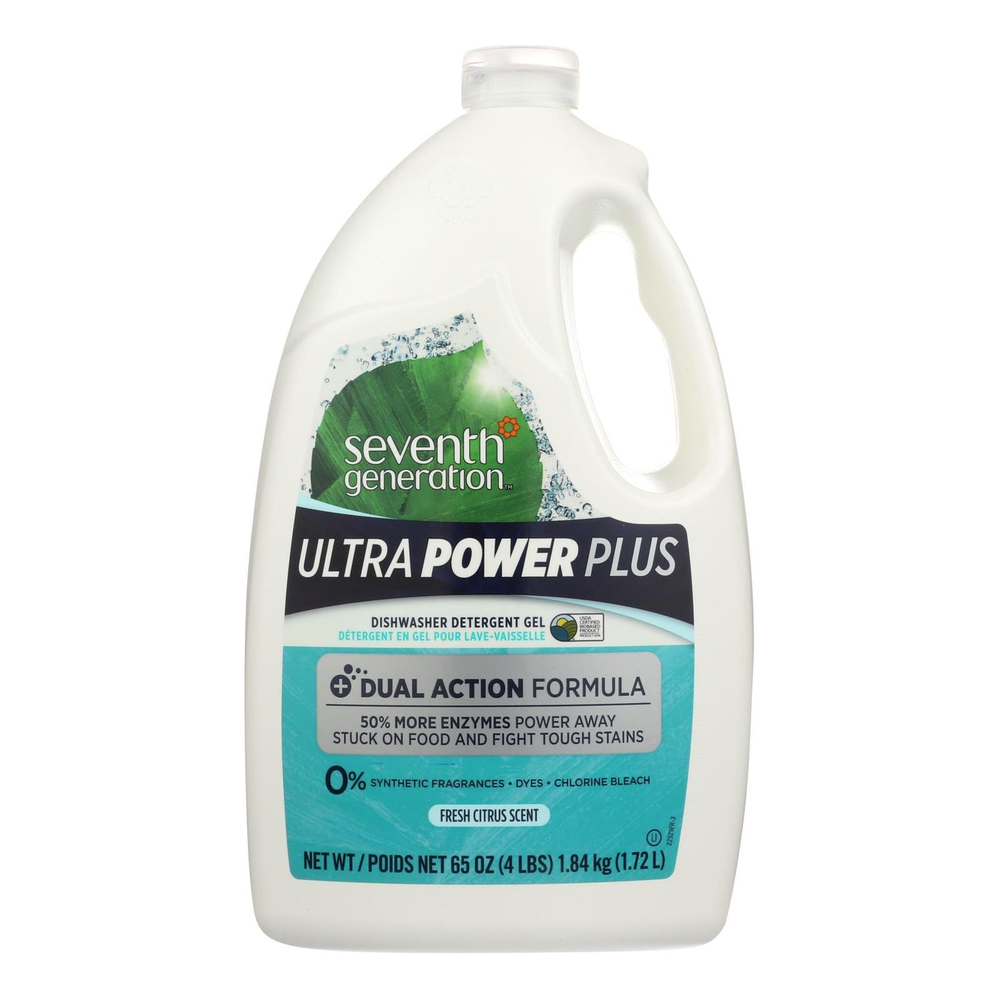 Seventh Generation Ultra Power Plus Dishwasher Detergent Gel - Fresh Citrus - Case Of 6 - 65 Oz.