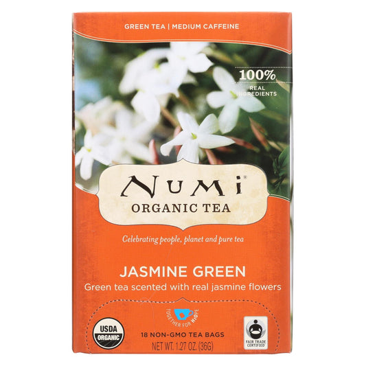 Numi Organic Tea Jasmine Green - 18 Tea Bags - Case Of 6