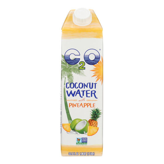 C2o - Pure Coconut Water - Pineapple - Case Of 12 - 33.8 Fl Oz.