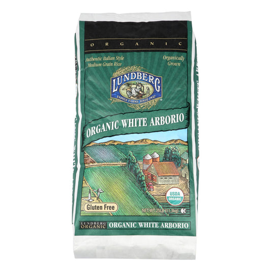 Lundberg Family Farms Organic California White Arborio Rice - Single Bulk Item - 25lb