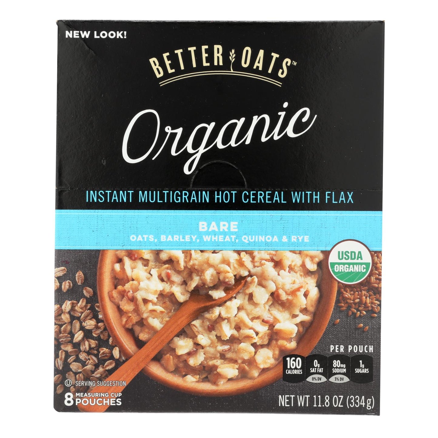 Better Oats Organic Instant Multigrain Hot Cereal - Bare - Case Of 6 - 11.8 Oz.