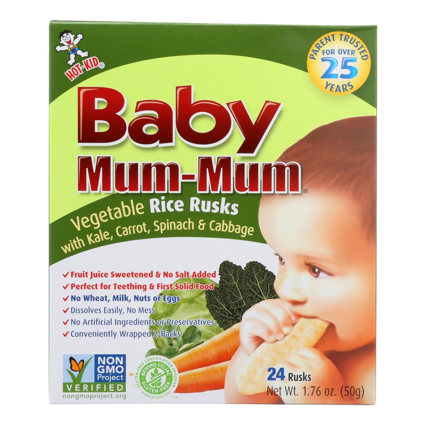 Hot Kid Baby Mum Rice Husk - Vegetable - Case Of 6 - 1.76 Oz.