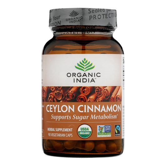 Organic India Organic Herbal Supplement -cinnamon - 90 Vcap