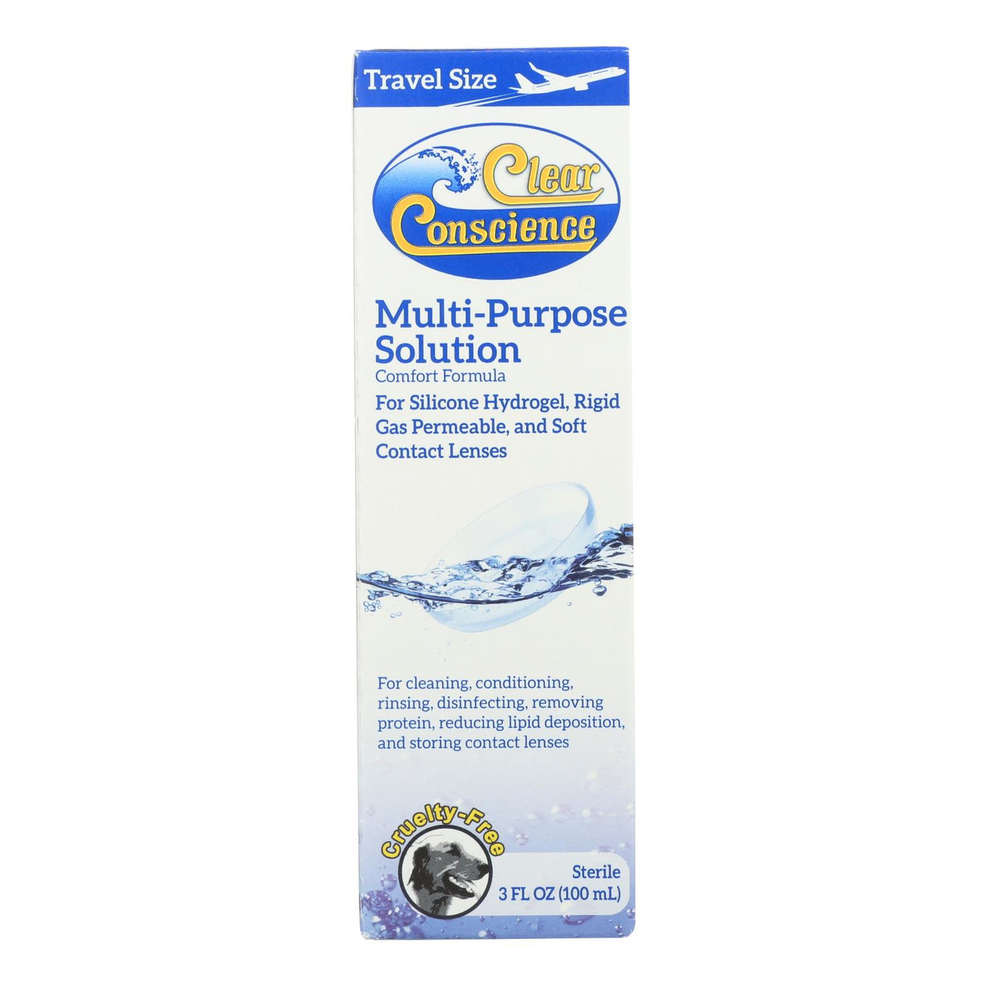 Clear Conscience Multi Purpose Contact Lens Solution - Travel Size - 3 Oz | OnlyNaturals.us