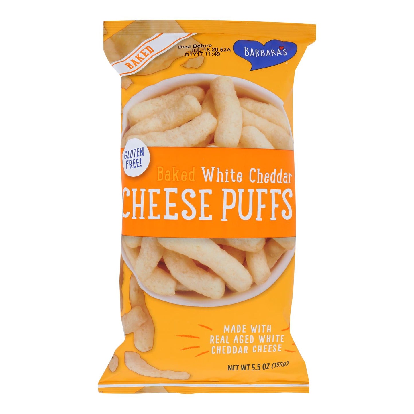 Barbara's Bakery - Baked White Cheddar Cheese Puffs - Case Of 12 - 5.5 Oz. | OnlyNaturals.us