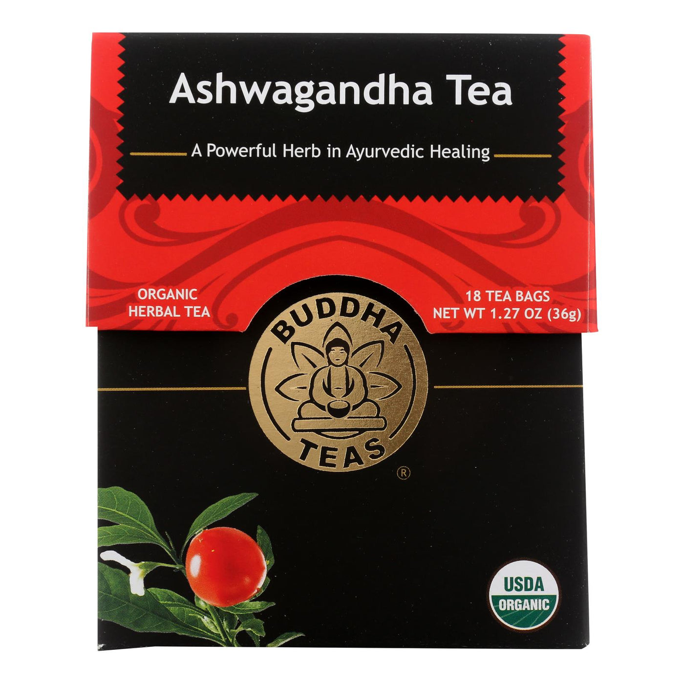 Buddha Teas - Organic Tea - Ashwaghanda - Case Of 6 - 18 Count | OnlyNaturals.us