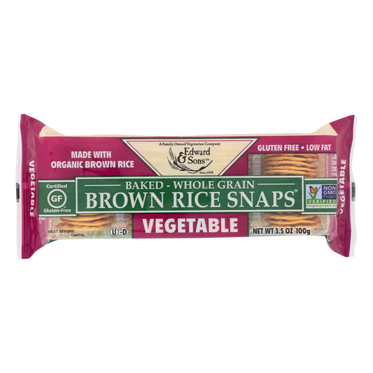 Edward And Sons Organic Vegetable Brown Rice Snaps - Case Of 12 - 3.5 Oz. | OnlyNaturals.us
