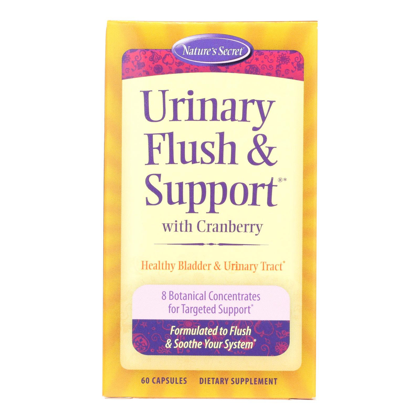 Nature's Secret Urinary Cleans And Flush With Cranberry Extract - 60 Capsules | OnlyNaturals.us