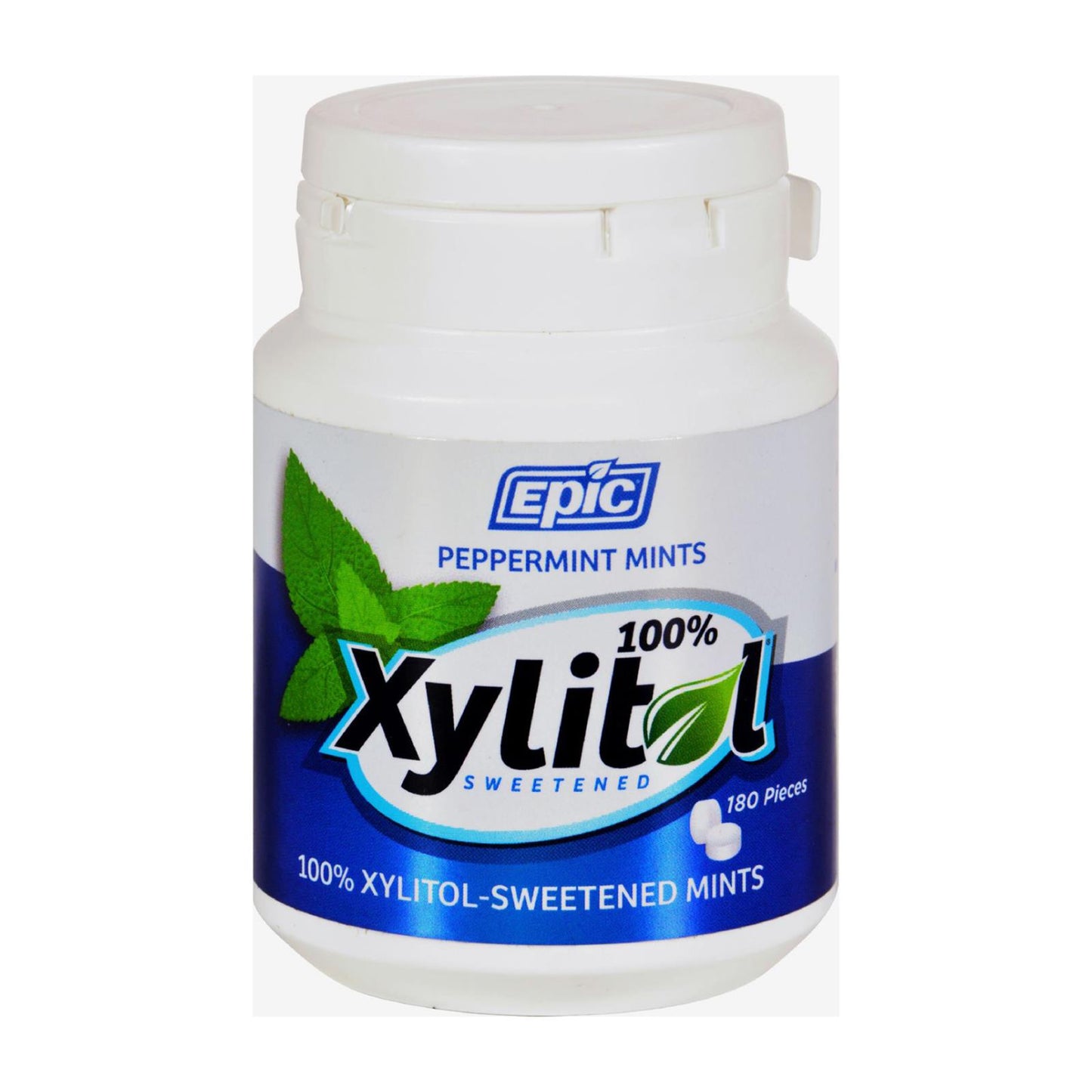 Epic Dental - Xylitol Mints - Peppermint Xylitol Bottle - 180 Ct | OnlyNaturals.us
