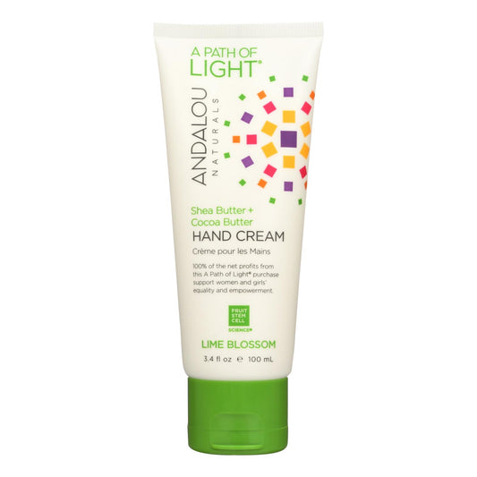 Andalou Naturals Hand Cream - A Force Of Nature Shea Butter Plus Coconut Water - Lime Blossom - 3.4 Oz | OnlyNaturals.us