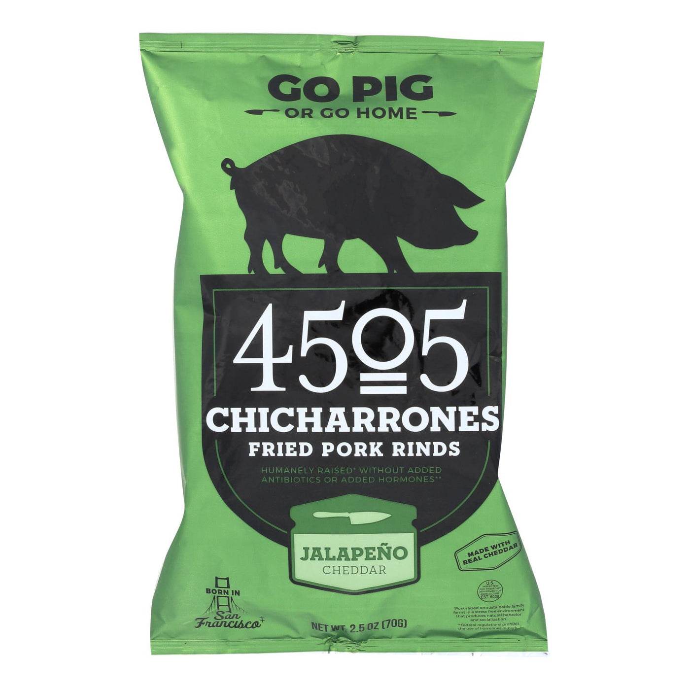 4505 - Pork Rinds - Chicharones - Jalapeno Cheddar - Case Of 12 - 2.5 Oz - OnlyNaturals