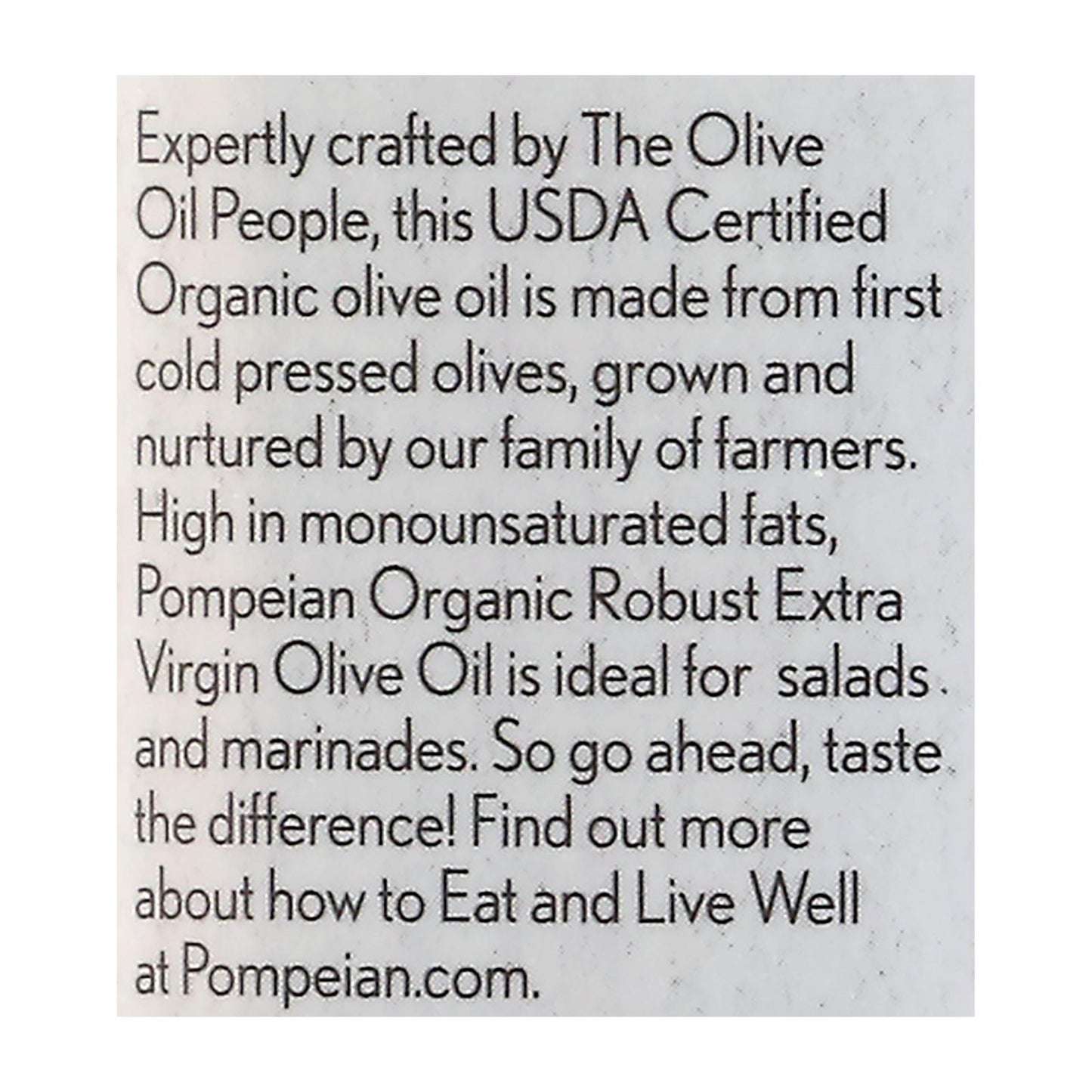 Pompeian Organic Extra Vigin Olive Oil - Case Of 6 - 16 Fz | OnlyNaturals.us