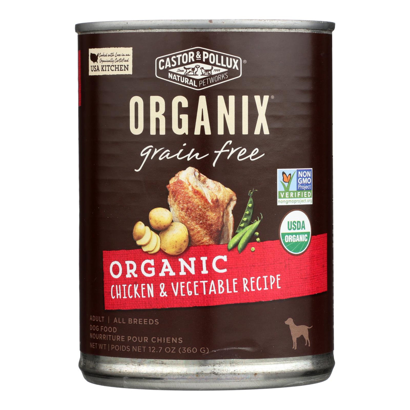 Castor And Pollux Organic Grain Free Dog Food - Chicken And Vegetables - Case Of 12 - 12.7 Oz. | OnlyNaturals.us