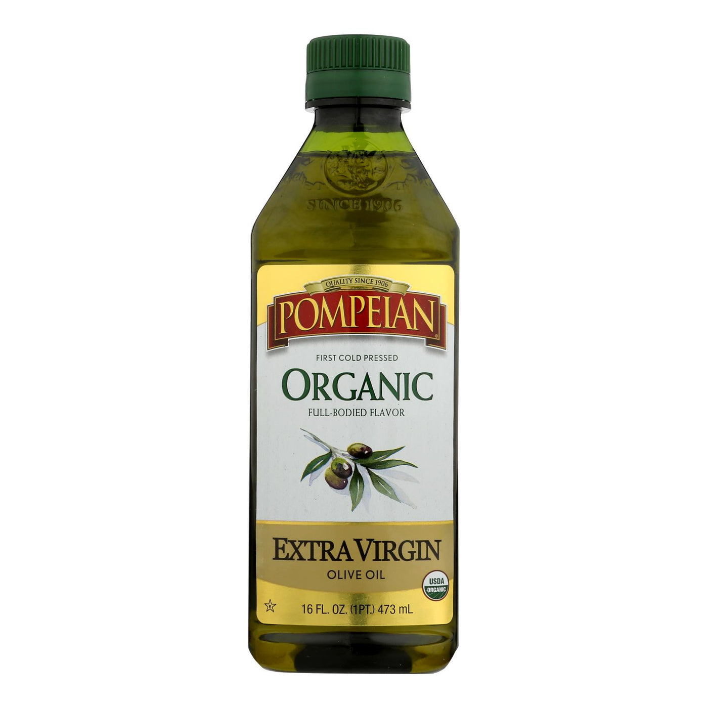 Pompeian Organic Extra Vigin Olive Oil - Case Of 6 - 16 Fz | OnlyNaturals.us