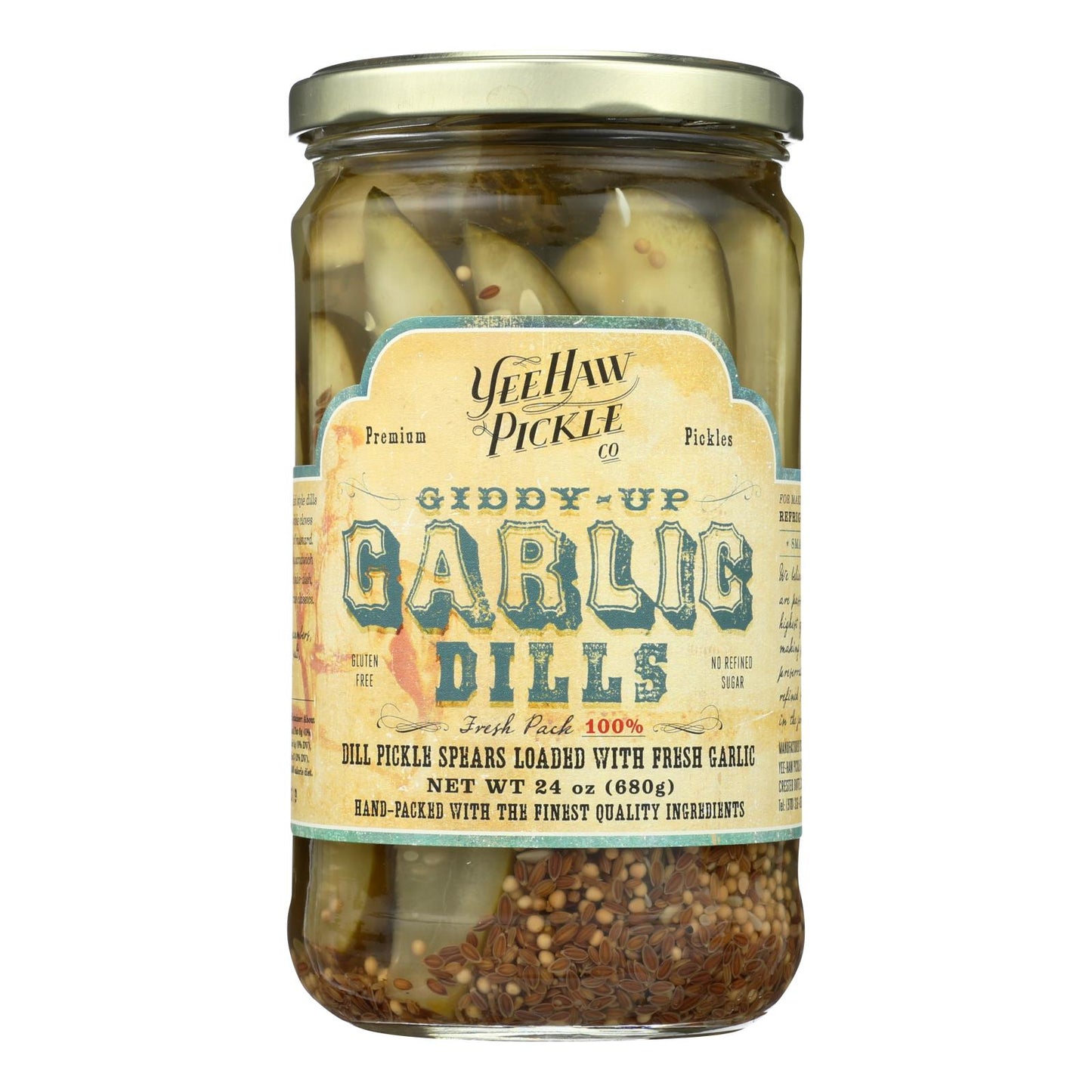 Yee-haw Pickle Dills Pickle - Giddy Up Garlic - Case Of 6 - 24 Oz. | OnlyNaturals.us