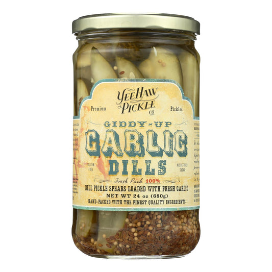 Yee-haw Pickle Dills Pickle - Giddy Up Garlic - Case Of 6 - 24 Oz. | OnlyNaturals.us