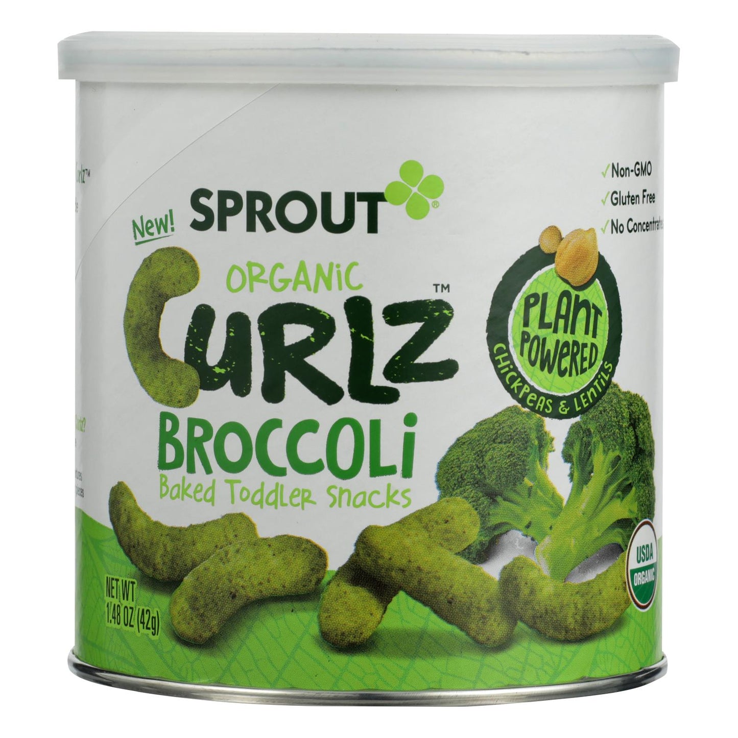 Sprout Organic Broccoli Curlz Baked Toddler Snacks  - Case Of 6 - 1.48 Oz | OnlyNaturals.us