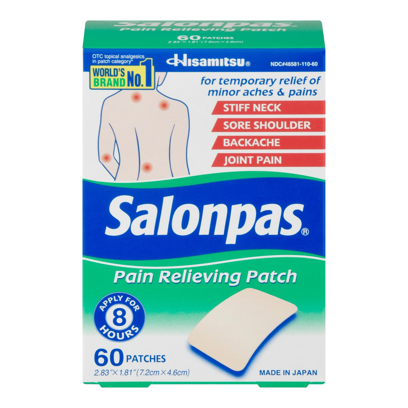 Salonpas - Salonpas Pain Rel Patch - 1 Each - 60 Ct | OnlyNaturals.us