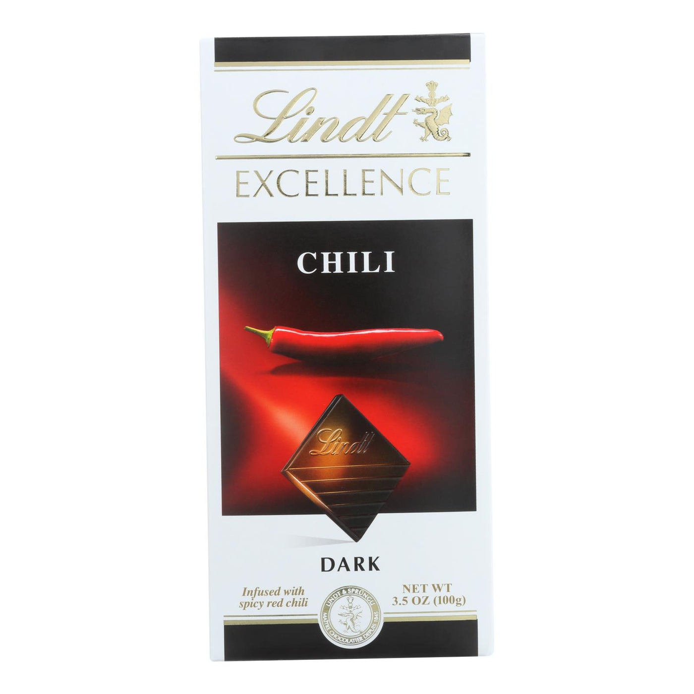 Lindt Chocolate Bar - Dark Chocolate - 47 Percent Cocoa - Excellence - Chili - 3.5 Oz Bars - Case Of 12 | OnlyNaturals.us