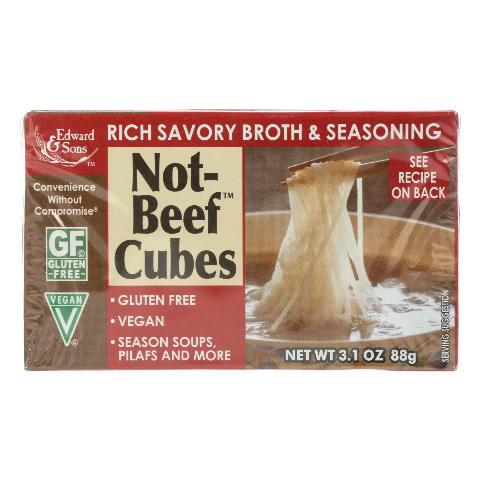 Edwards And Sons Natural Bouillon Cubes - Not Beef - 3.1 Oz - Case Of 12 | OnlyNaturals.us