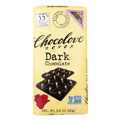 Chocolove Xoxox - Premium Chocolate Bar - Dark Chocolate - Pure - 3.2 Oz Bars - Case Of 12 | OnlyNaturals.us