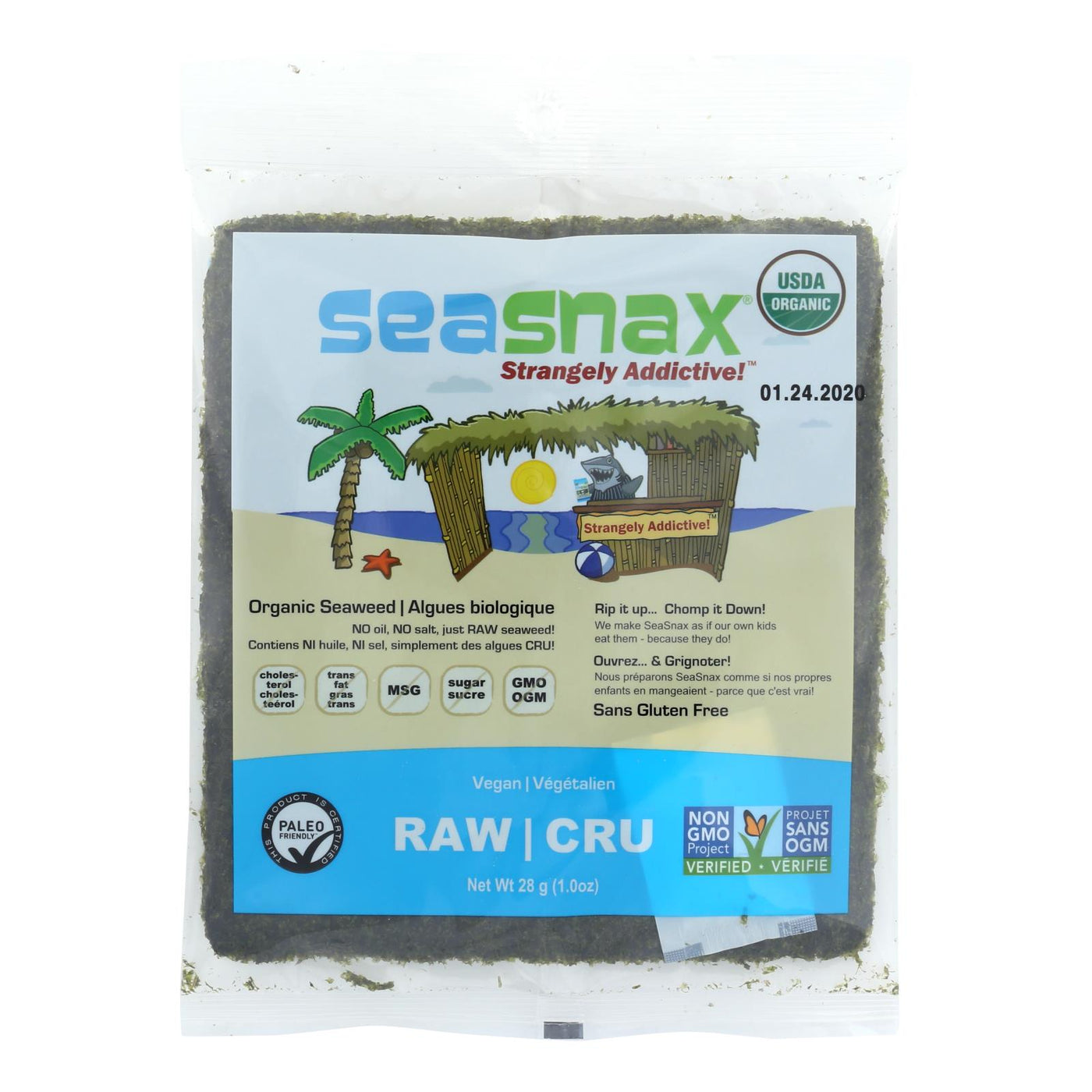 Seasnax Raw Seaweed Snack - Case Of 16 - 1 Oz. | OnlyNaturals.us