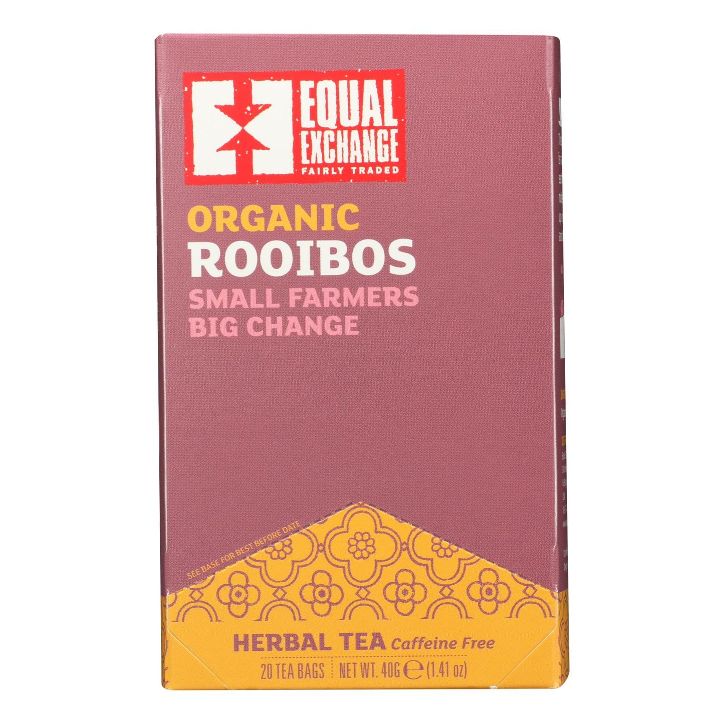 Equal Exchange Organic Rooibos Tea - Rooibos Tea - Case Of 6 - 20 Bags | OnlyNaturals.us