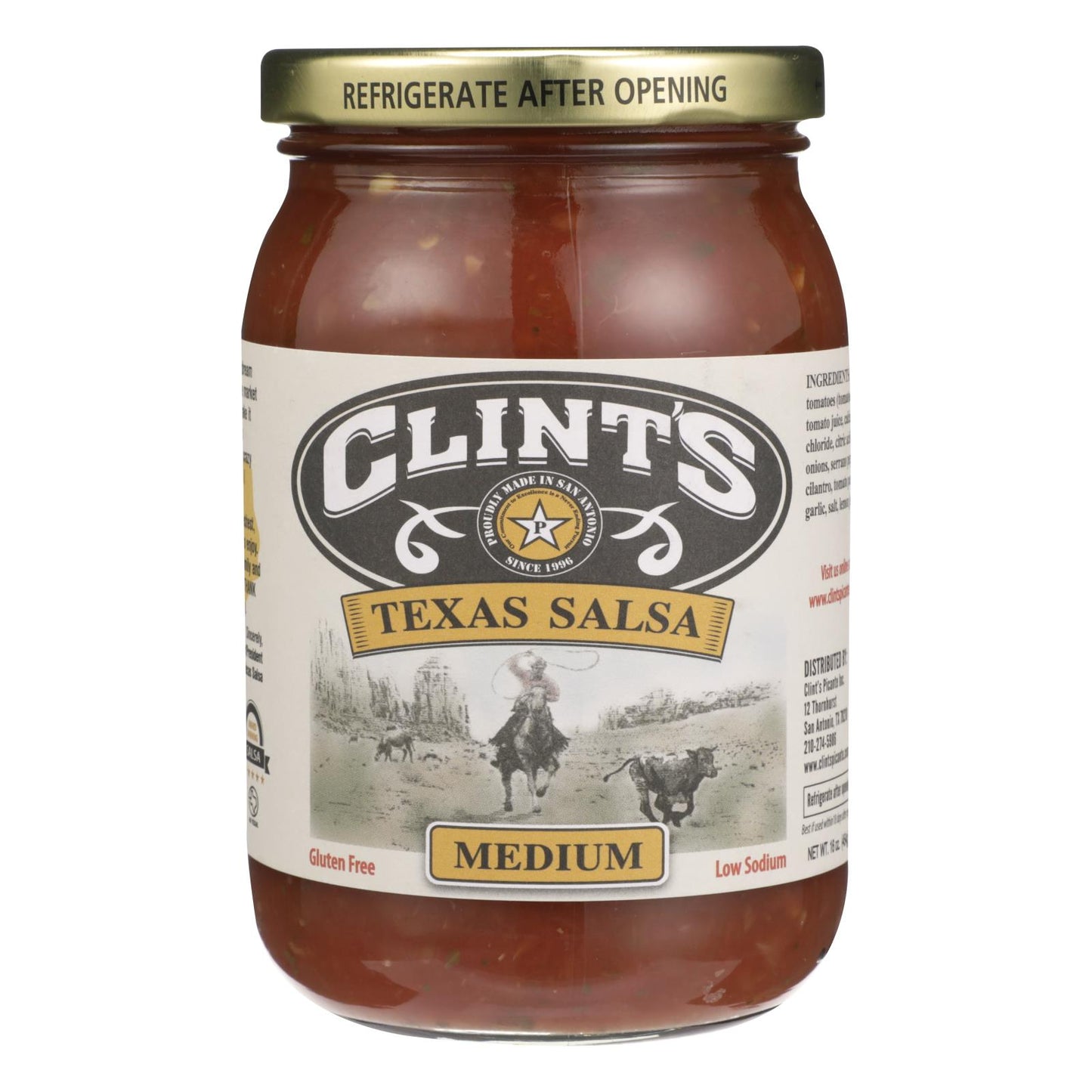 Clint's Salsa - Medium Mexican - Case Of 6 - 16 Oz. | OnlyNaturals.us