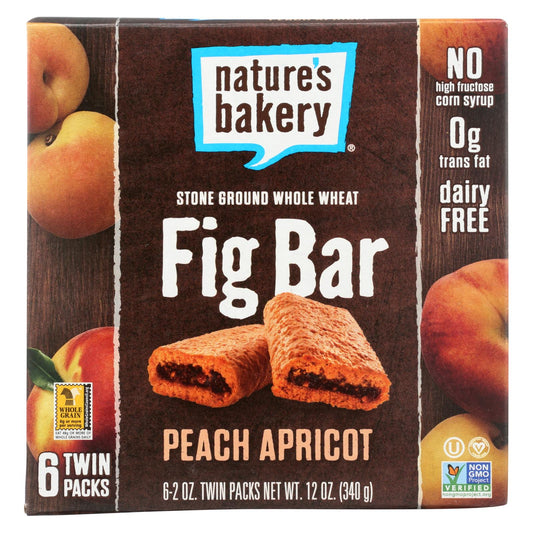 Nature's Bakery Stone Ground Whole Wheat Fig Bar - Peach Apricot - 2 Oz - Case Of 6 | OnlyNaturals.us