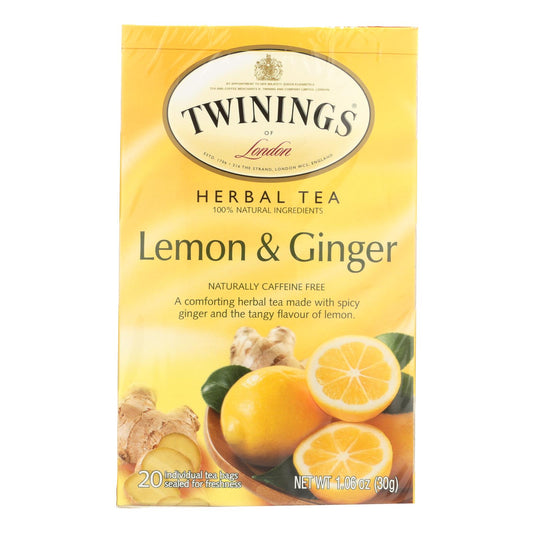 Twinings Tea Green Tea - Lemon And Ginger - Case Of 6 - 20 Bags | OnlyNaturals.us