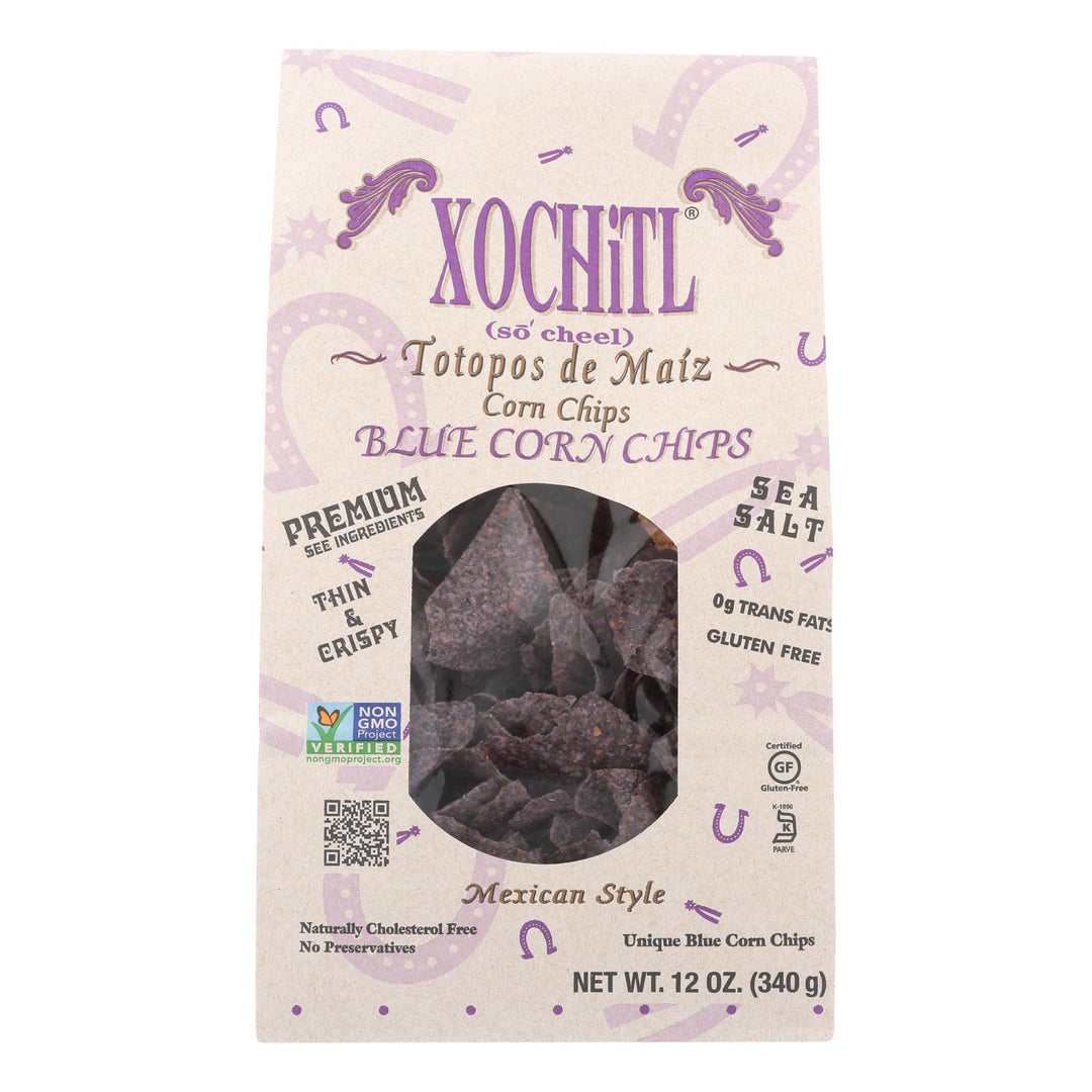 Xochitl Blue Corn Chips  - Case Of 10 - 12 Oz | OnlyNaturals.us