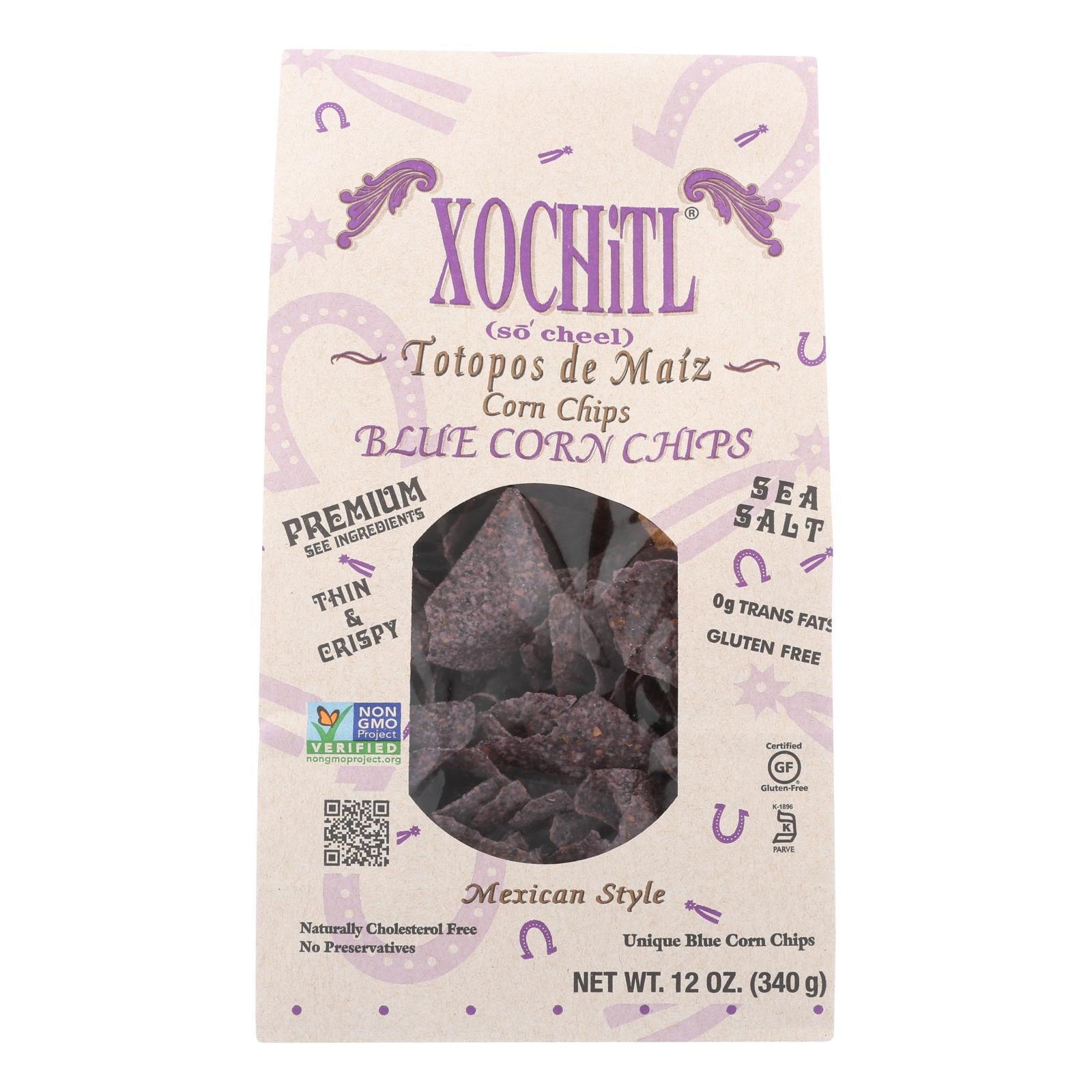 Xochitl Blue Corn Chips  - Case Of 10 - 12 Oz | OnlyNaturals.us