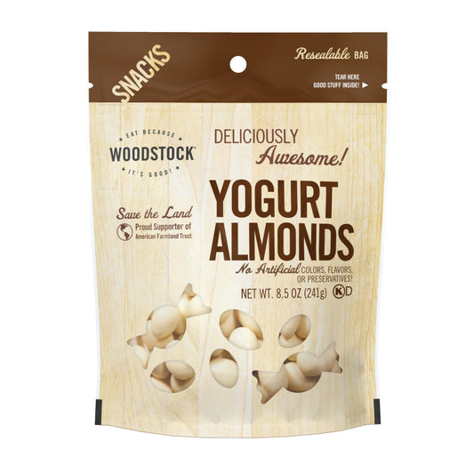 Woodstock Yogurt Almonds - Case Of 8 - 8.5 Oz | OnlyNaturals.us