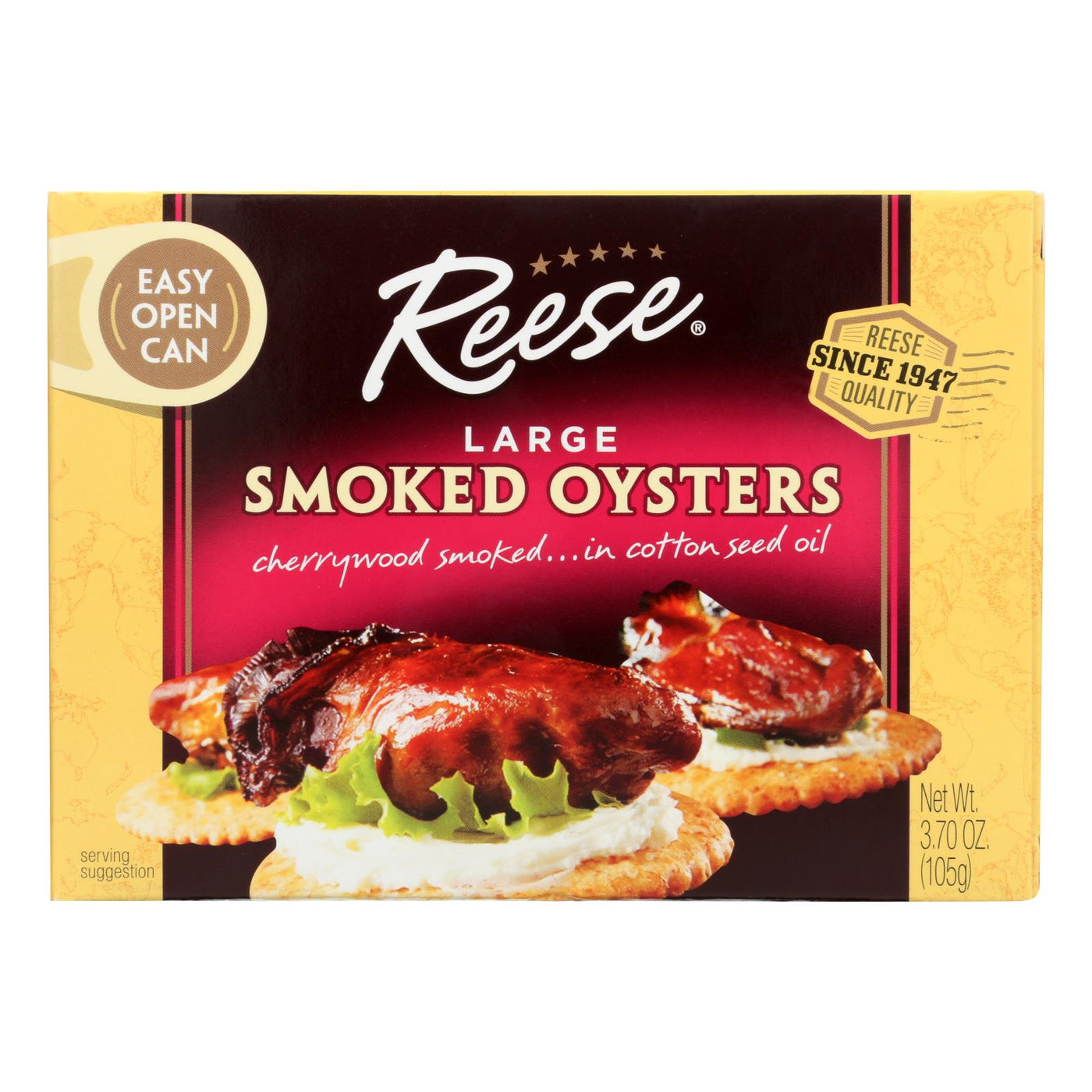Reese Oysters - Smoked - Large - 3.7 Oz - Case Of 10 | OnlyNaturals.us