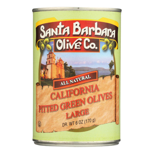 Santa Barbara California Green Olives - Pitted - Case Of 12 - 5.75 Oz. | OnlyNaturals.us