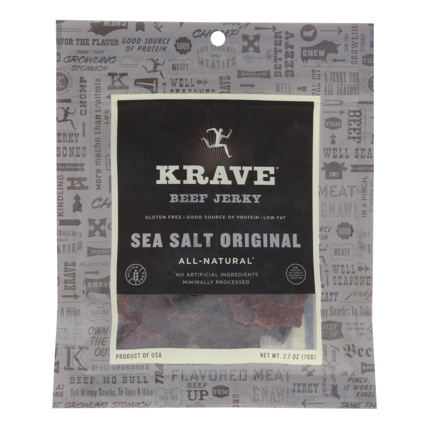 Krave Beef Jerky - Sea Salt Original - Case Of 8 - 2.7 Oz | OnlyNaturals.us