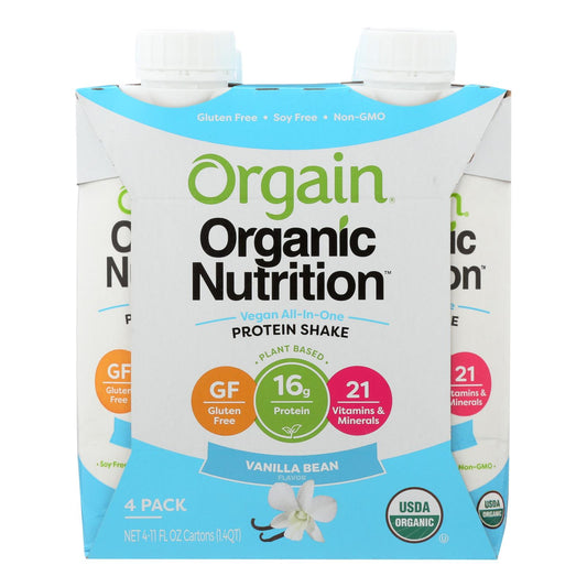 Orgain Organic Vegan Nutrition Shakes - Vanilla - Case Of 3 - 4-11 Fz | OnlyNaturals.us