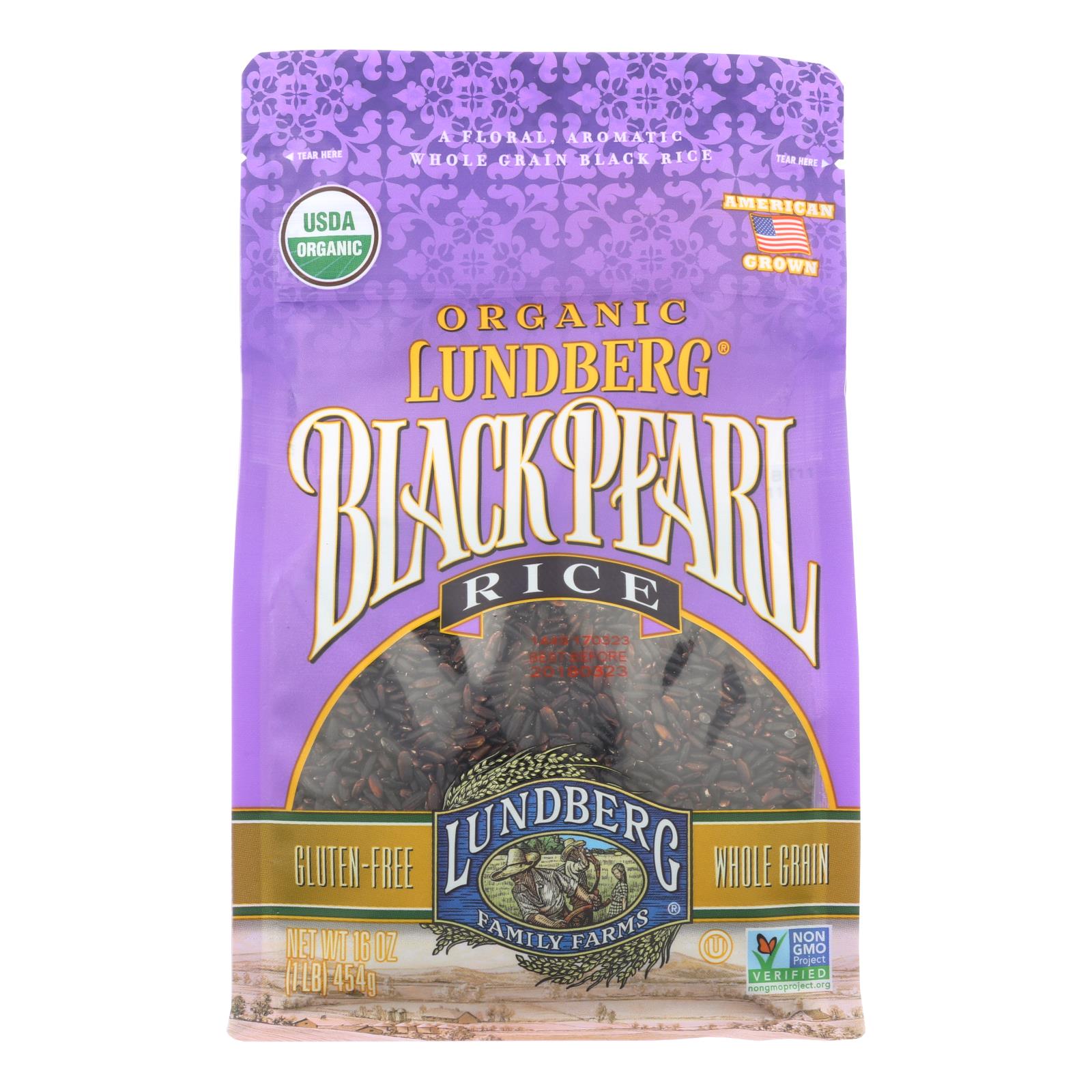 Lundberg Family Farms Organic Rice - Black Pearl - Case Of 6 - 1 Lb. | OnlyNaturals.us