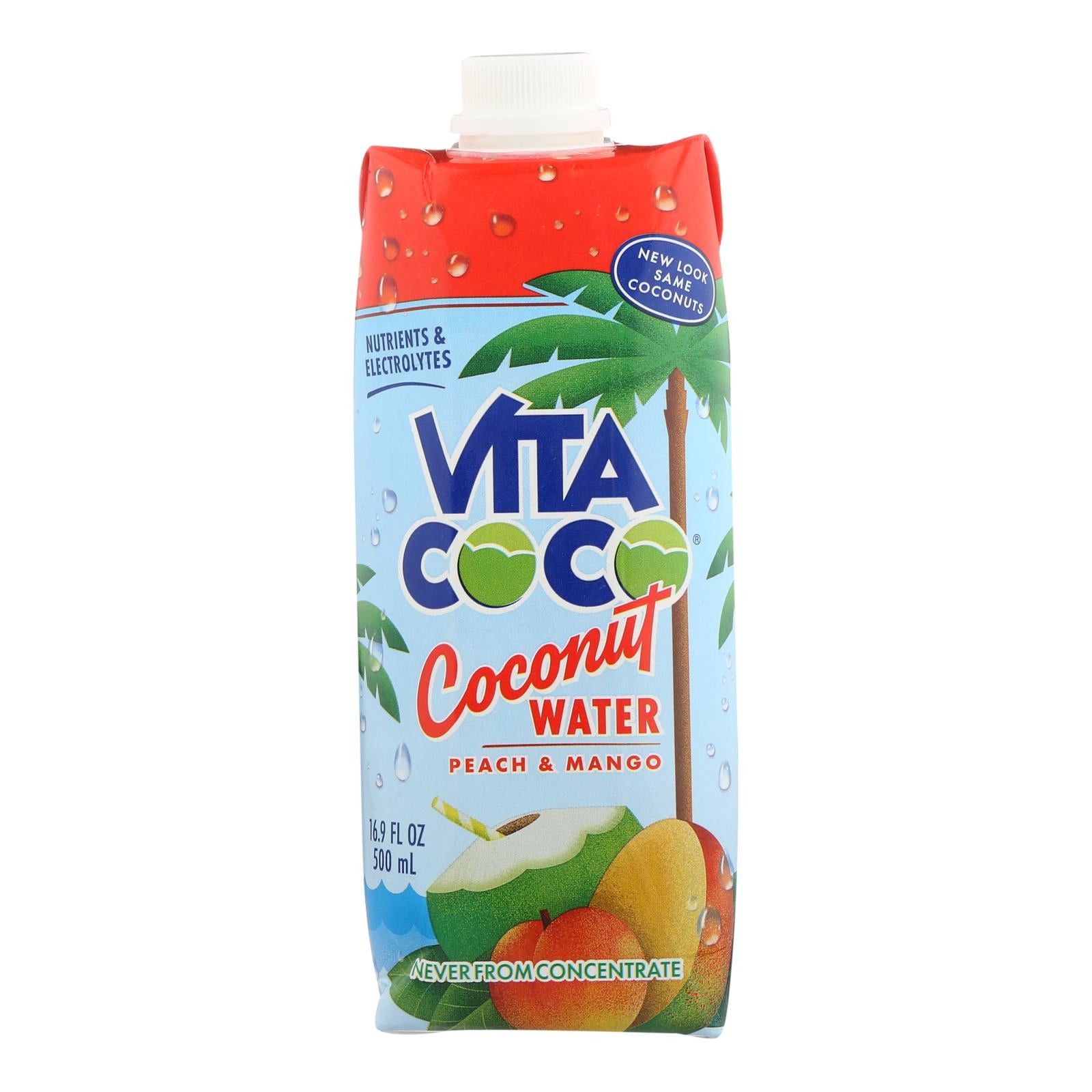 Vita Coco Coconut Water - Peach And Mango - Case Of 12 - 500 Ml | OnlyNaturals.us