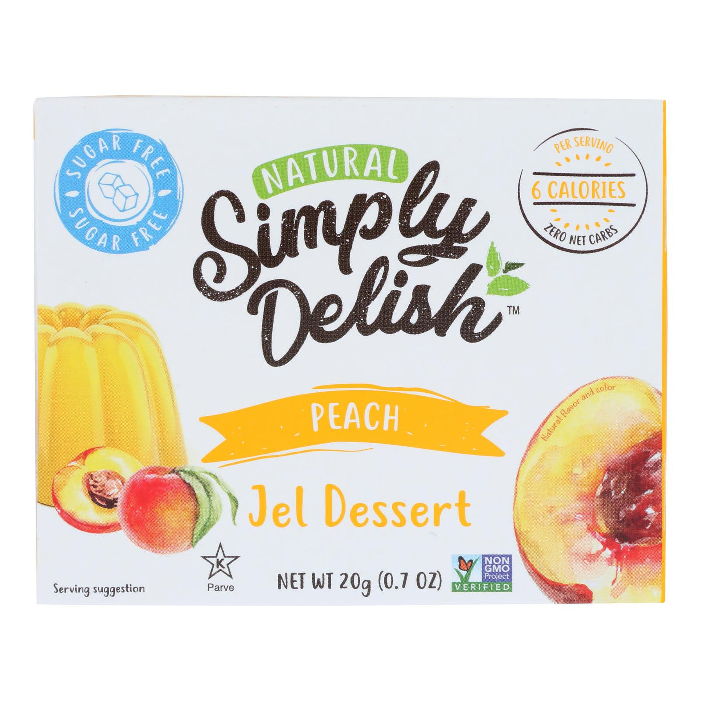 Simply Delish Jel Dessert - Peach - Case Of 6 - 1.6 Oz. | OnlyNaturals.us