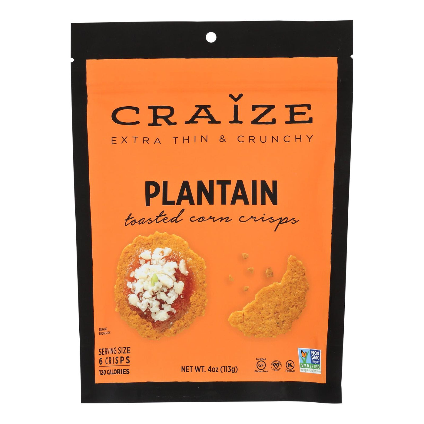Craize - Corn Crisps Plantain Toasted - Case Of 6 - 4 Oz | OnlyNaturals.us