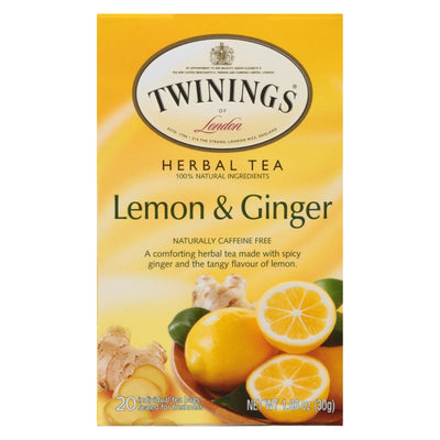 Twinings Tea Green Tea - Lemon And Ginger - Case Of 6 - 20 Bags | OnlyNaturals.us