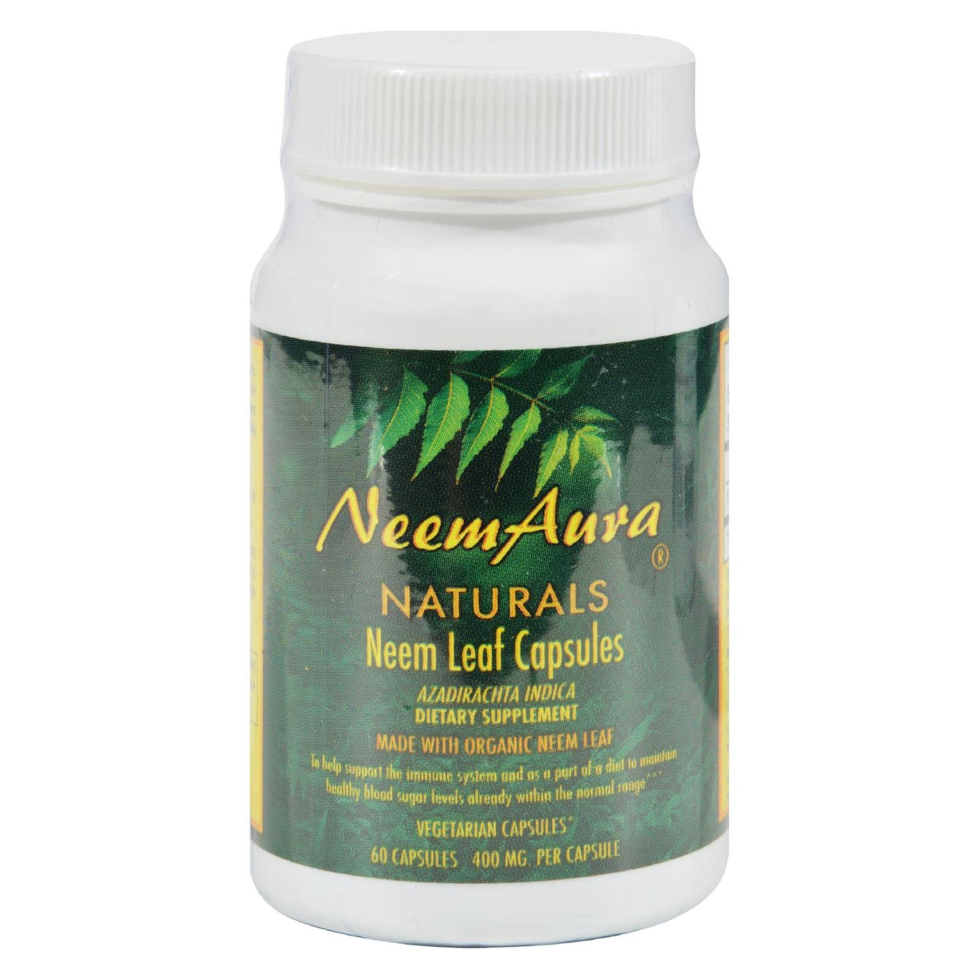 Neem Aura Organic Neem Leaf - 60 Vegetarian Capsules | OnlyNaturals.us