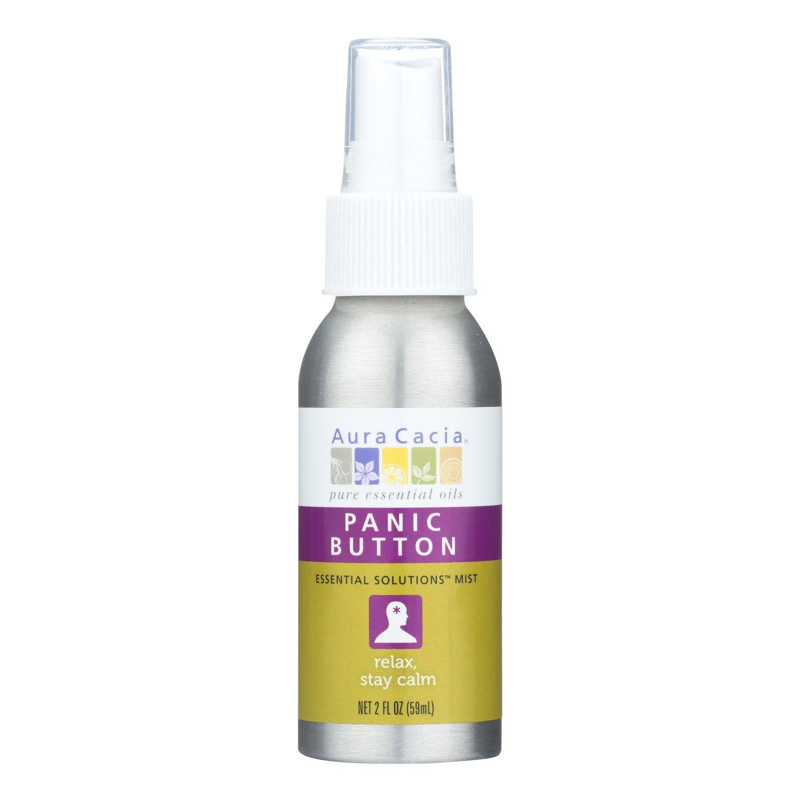 Aura Cacia - Essential Solutions Mist Panic Button - 2 Fl Oz | OnlyNaturals.us