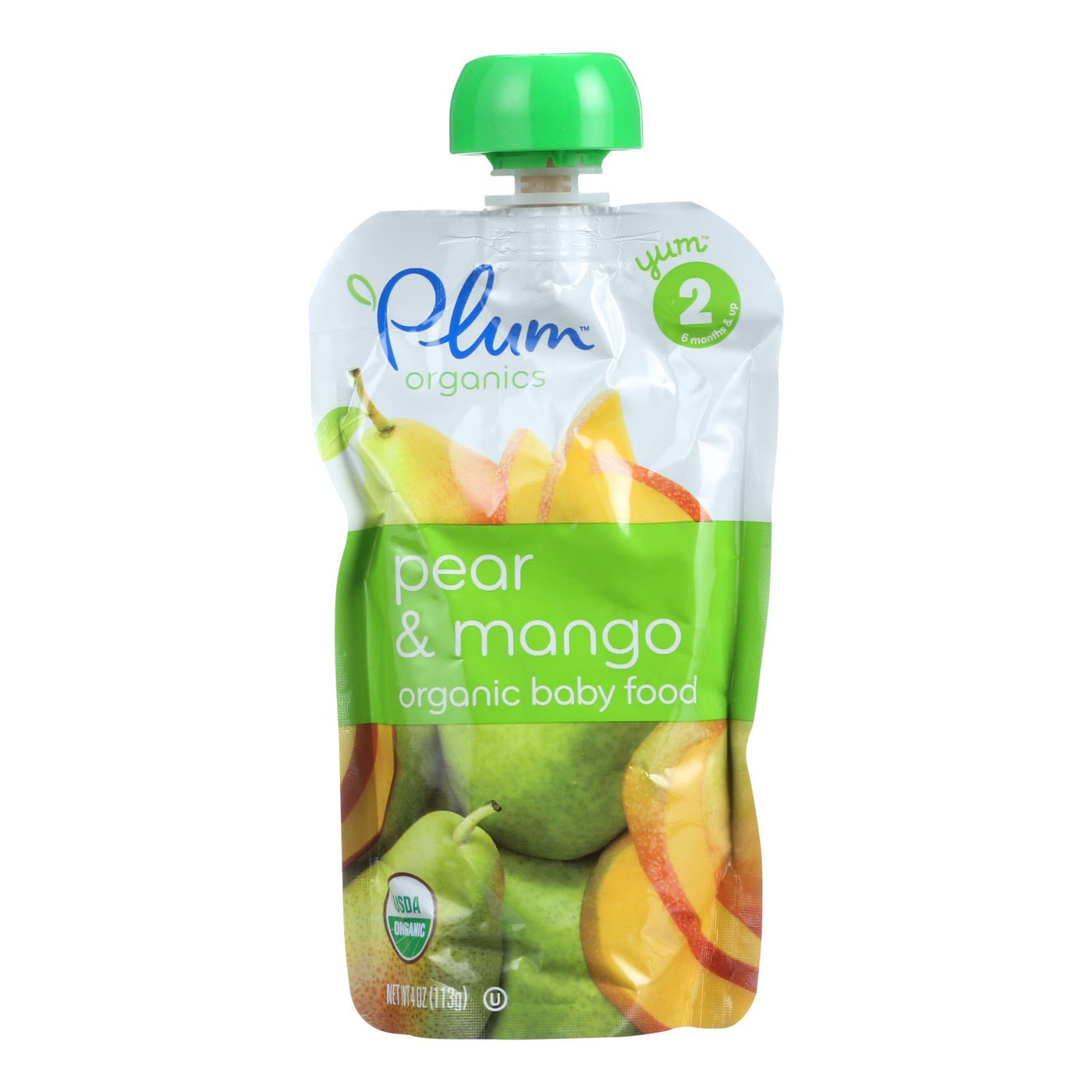 Plum Organics Baby Food - Organic - Pear And Mango - Stage 2 - 6 Months And Up - 3.5 .oz - Case Of 6 | OnlyNaturals.us