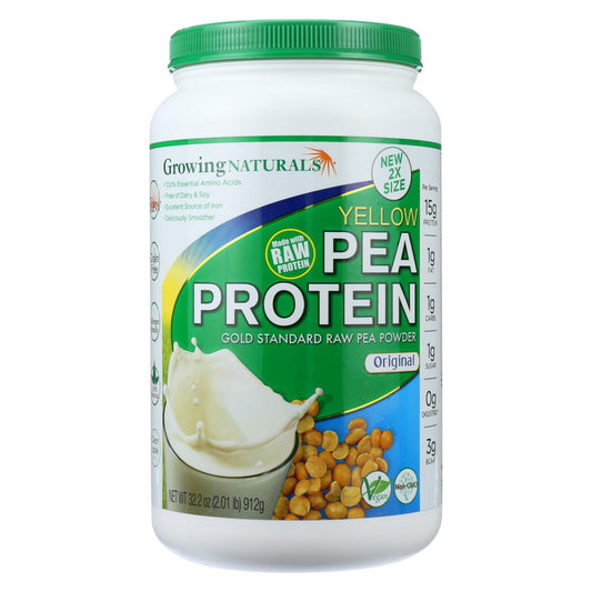 Growing Naturals Pea Protein Powder - Original Flavor - 32.2 Oz | OnlyNaturals.us