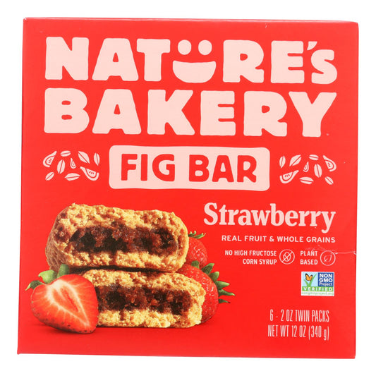 Nature's Bakery Stone Ground Whole Wheat Fig Bar - Strawberry - Case Of 6 - 2 Oz. | OnlyNaturals.us