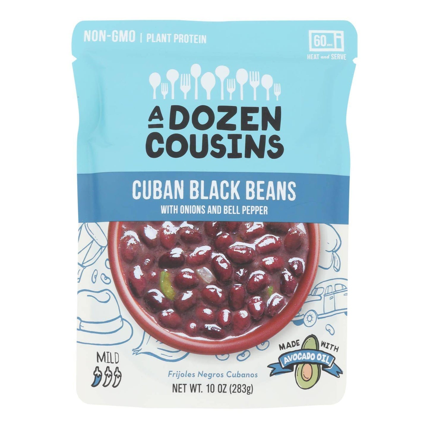 A Dozen Cousins - Ready To Eat Beans - Cuban Black - Case Of 6 - 10 Oz. | OnlyNaturals.us