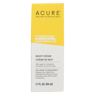 Acure - Night Cream - Argan Extract And Chlorella - 1.75 Fl Oz. | OnlyNaturals.us