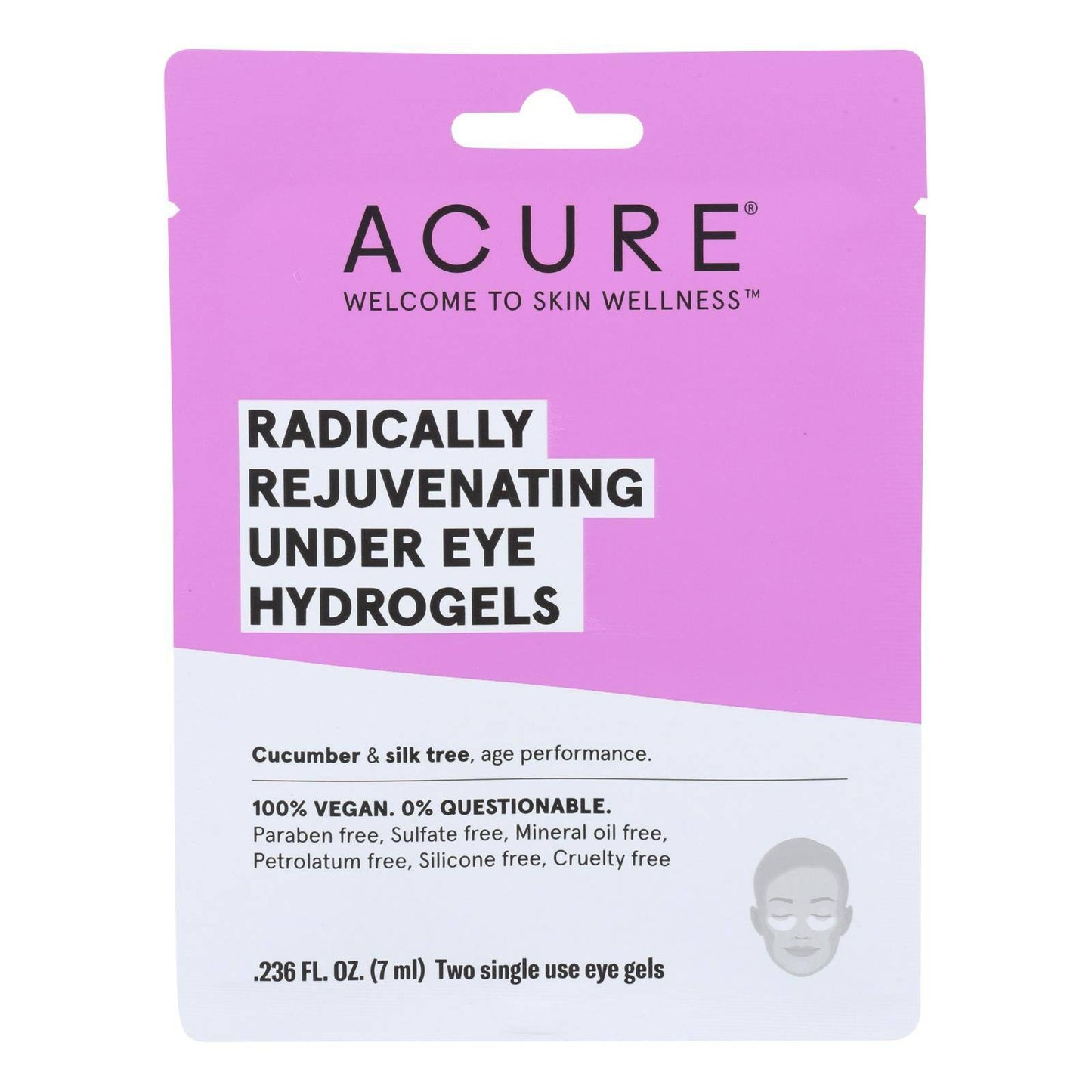 Acure - Under Eye Mask - Radically Rejuvenating Hydrogel - Case Of 12 - 1 Each | OnlyNaturals.us